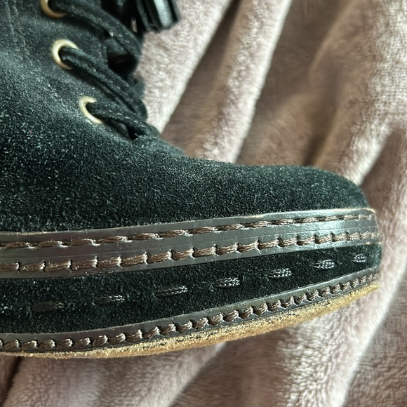 Juicy Couture Black Suede Heeled Platform Booties-8.5 size - Picture 5 of 9